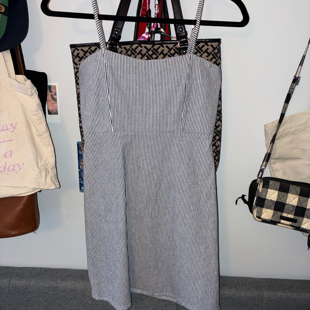 Brandy Melville Navy & White Striped Dress